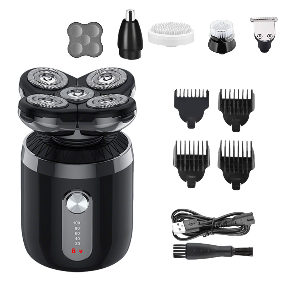 Men'S Grooming Nose Hair Trimmer - 5-in-1 5 Heads Electric Shaver for