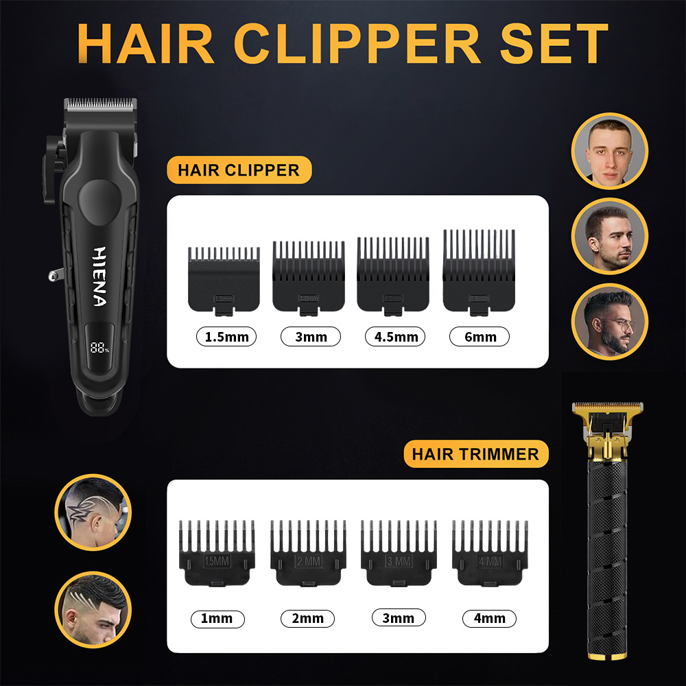 HIENA 4-in-1 Hair Clipper Set  - Men'S Grooming Nose Hair Trimmer ulasan dan harga