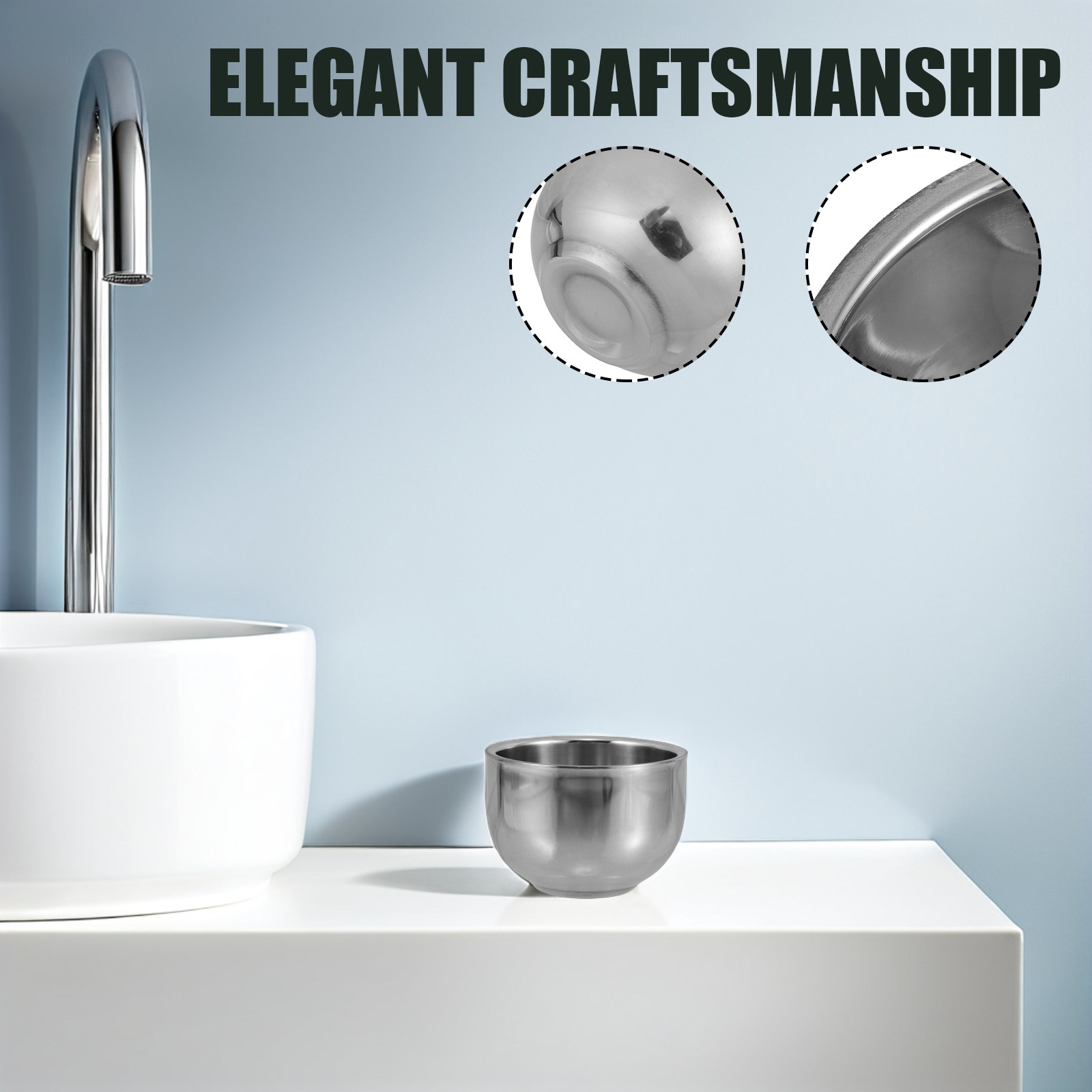 Double Layer Stainless Steel S - Shaving Bowl Soap ulasan dan harga