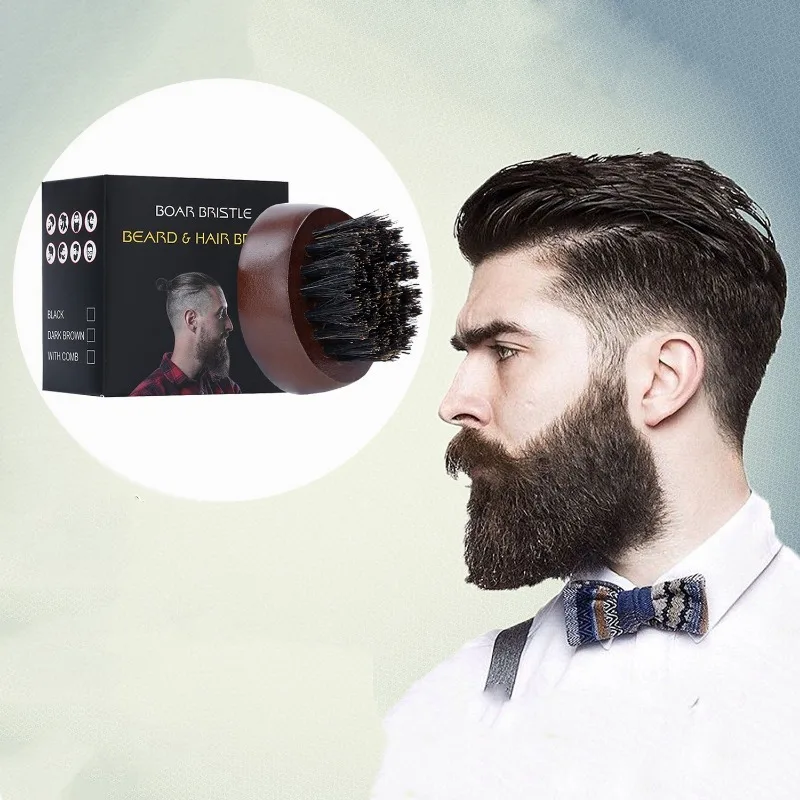 Beard Brush Man Boar Bristles  - Men'S Grooming Barbershop ulasan dan harga